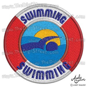 Digi Stamp Patches Swimming